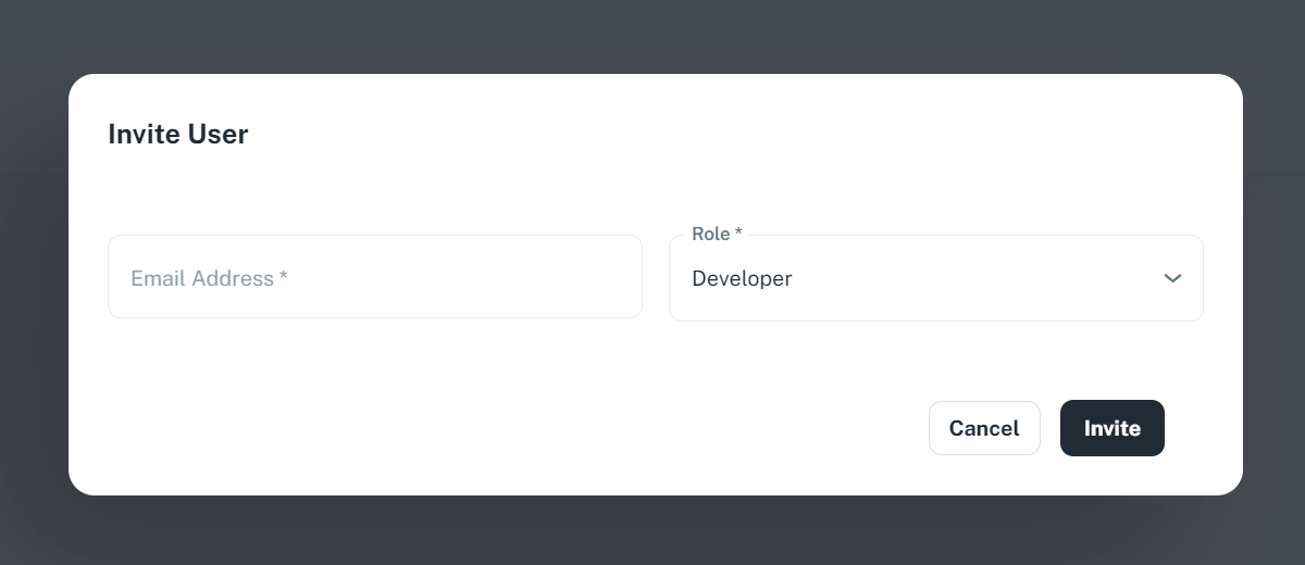 Picture shows us how the Invite User tab looks